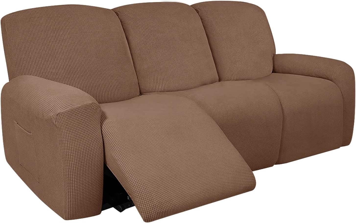 Recliner Sofa Slipcover 3 Seater, 8-Pieces Reclining Couch Covers Washable Replacement Armchair Covers Furniture Protector (Dark Grey,3 Seater)