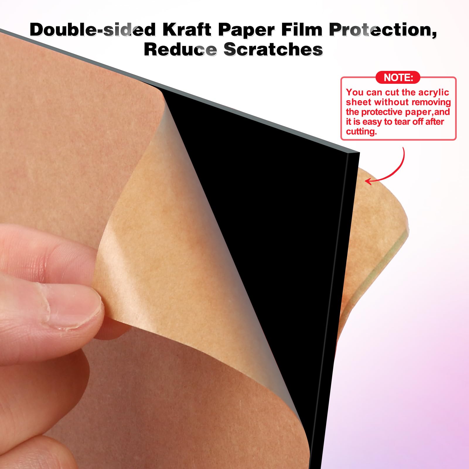 Black Acrylic Sheets for Laser Cutting - 5 Pack -4