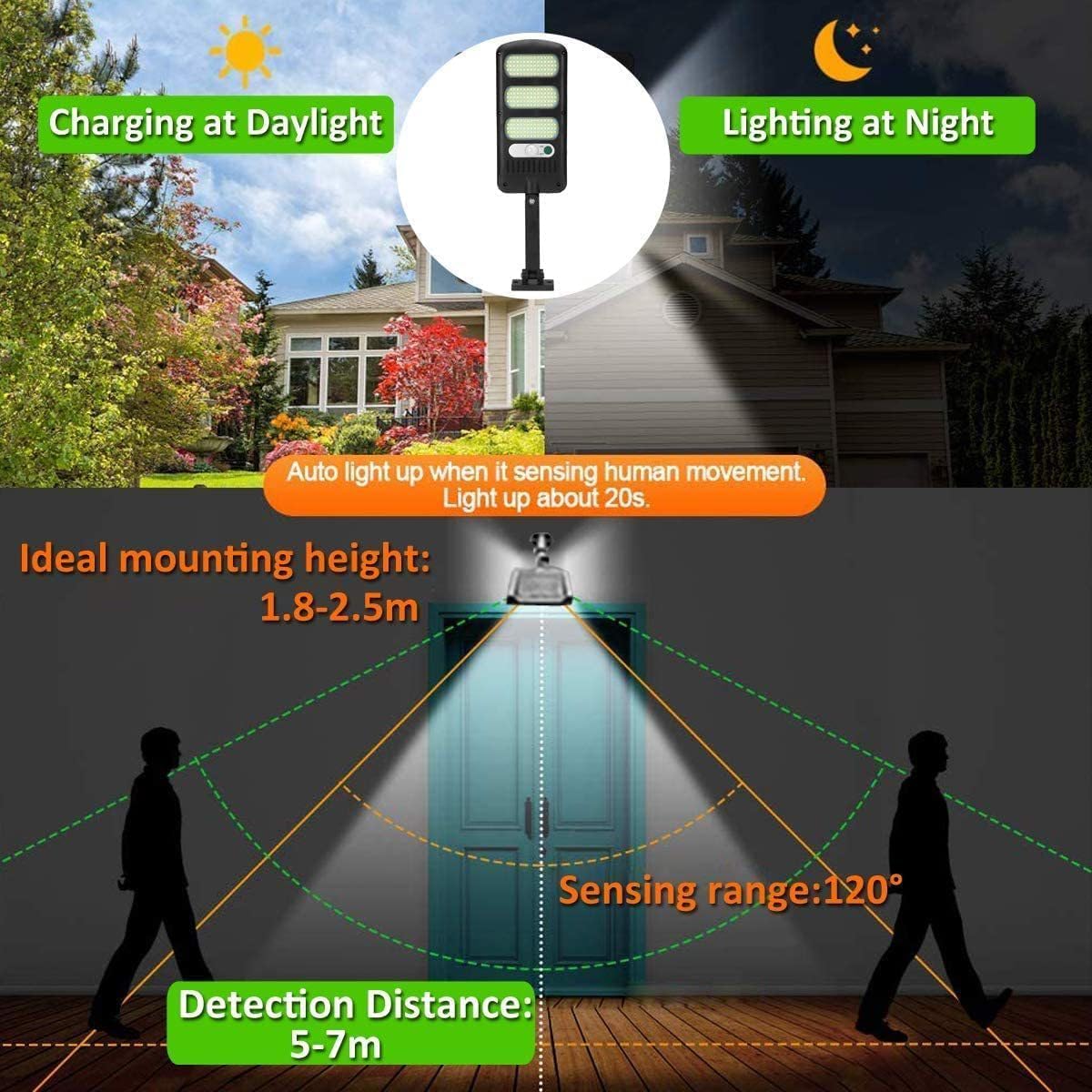 Paquete De 4 Luces Solares De Calle De 150 W Para Exteriores, Impermeables, Luz LED De Calle Alimentada Por Energia Solar Sensor De Movimiento Luz