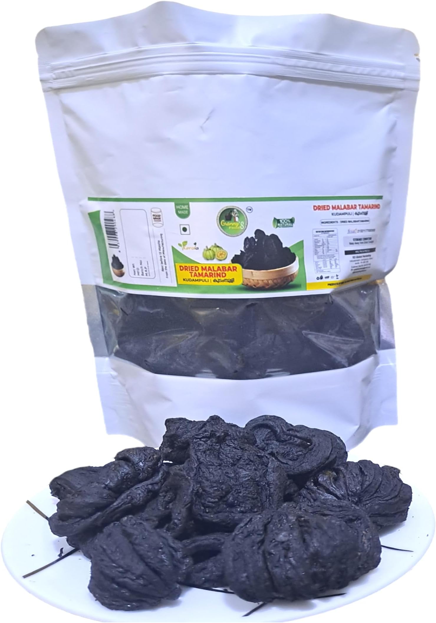 GF Kerala Kudampuli 450g/Dried Malabar Tamarind/Gracinia Cambodgia/Brindleberry(Pack Of 1)