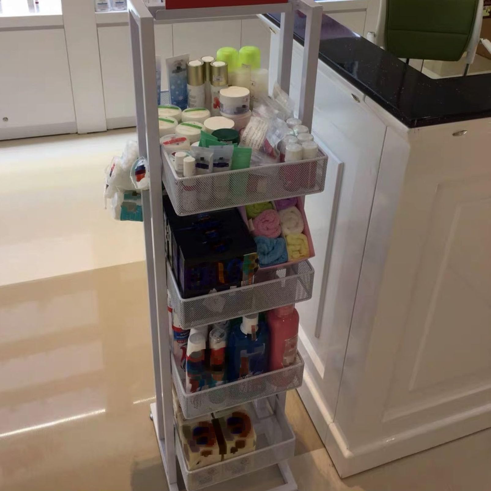 Snack-Ständer mit Rädern für Kartoffelchips, Süßigkeiten und mehr, Boden-Organizer für Make-up, Obst und Gemüse