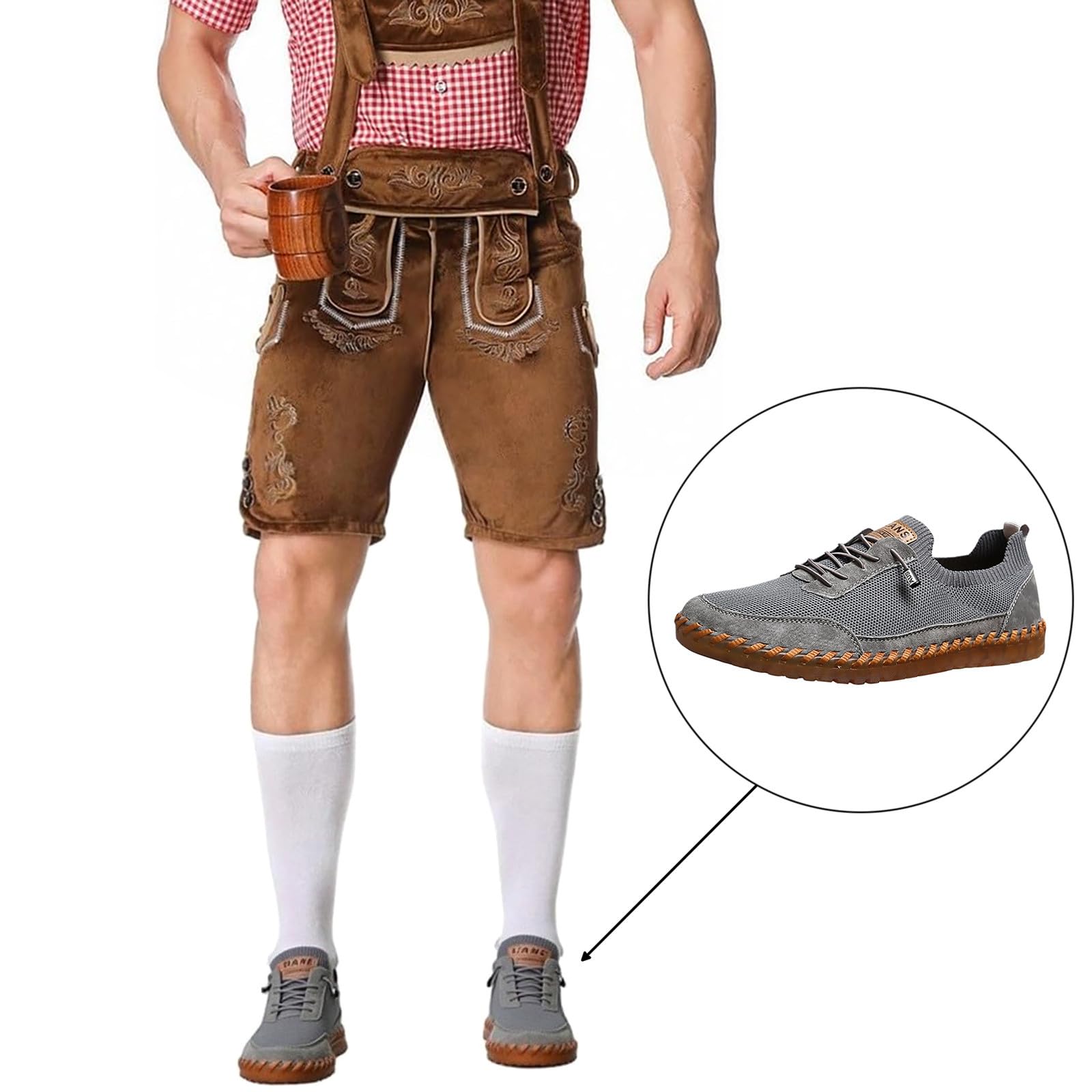 Herren Freizeitschuhe Herren Walking Schuhe Outdoorschuhe Fitnessschuhe für Bierfest Karneval Schuhwerk für Alltag Freizeitschuhe Vielseitige Roadtrip Pendler Schuhe Jede Jahreszeit ohne Rücksicht