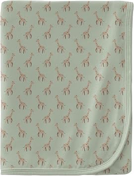 KicKee Print Swaddle Blankets, Silky Soft Baby Blanket, 40 x 29 Aloe Giraffe - One Size