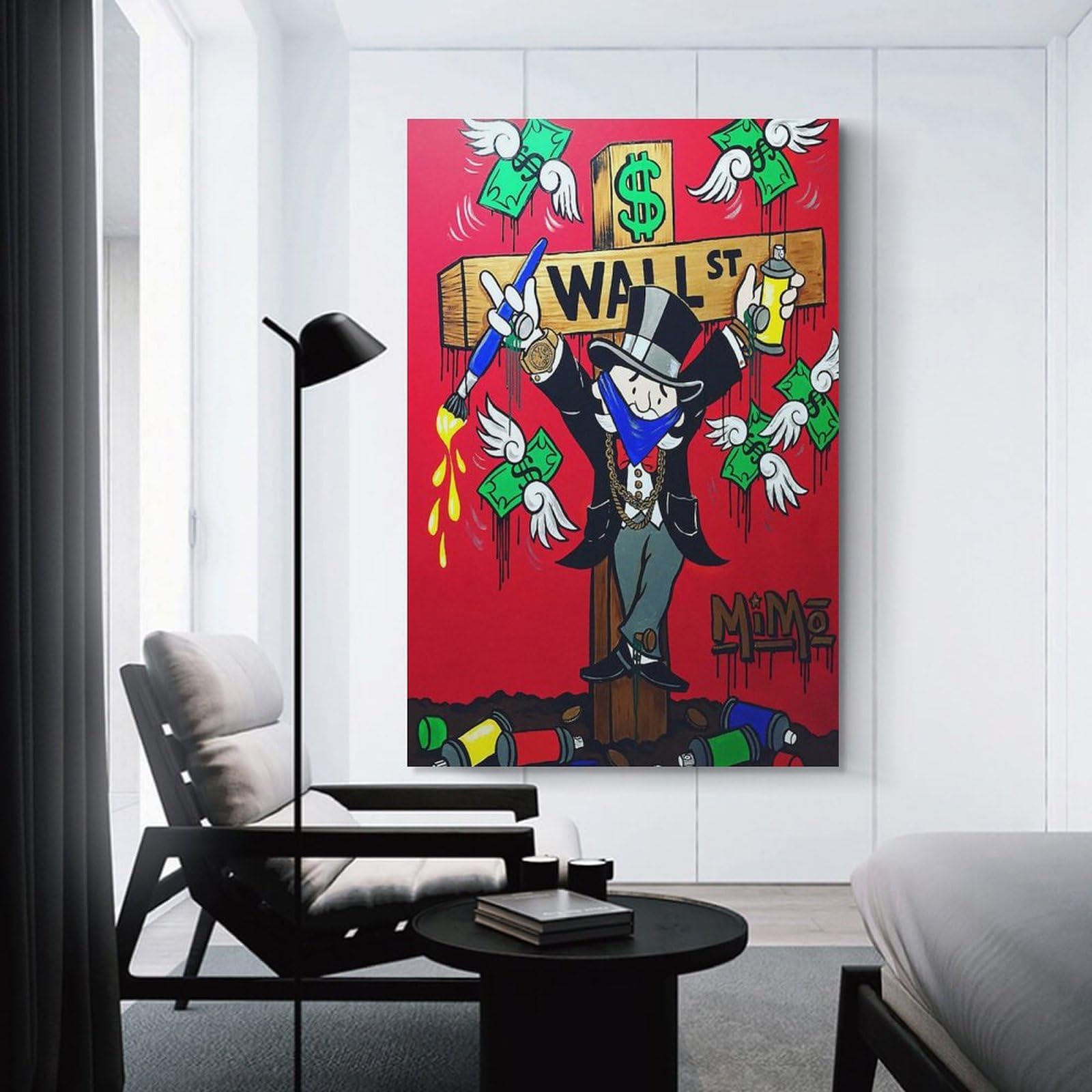 Cuadro De Lienzo Enmarcado - Arte De Alec Monopoly (Reproducción Con Licencia, Hecho A Mano En USA)