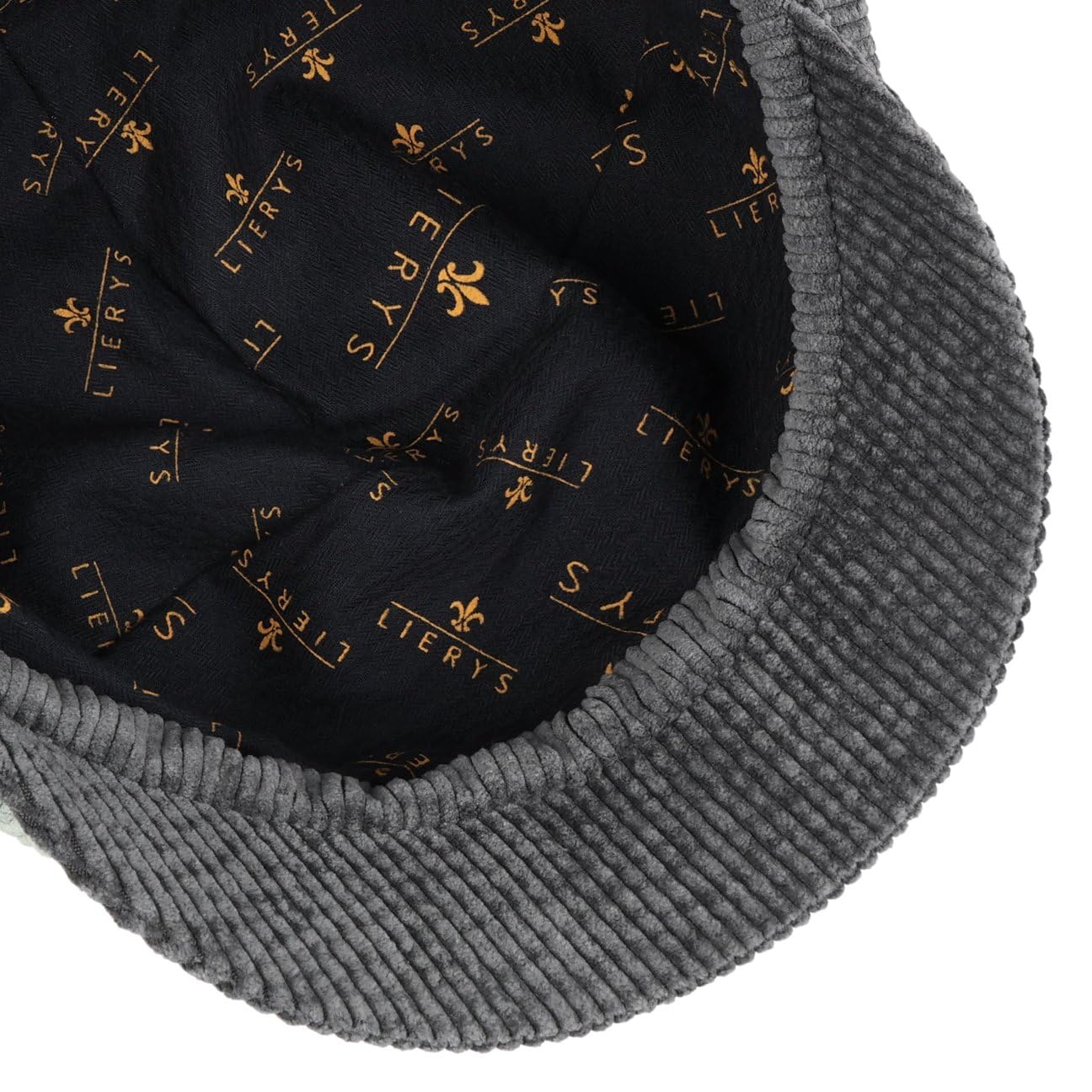 LIERYS Thick Cord Multicolour czapka balonowa czapka z daszkiem Newsboy Cordcap damska - Made in Italy Cap z daszkiem, podszewka, jesień, zima, jesień, zima, rozmiar uniwersalny, szara