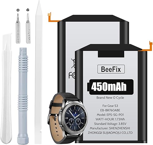 Miniatura 1 de 450 mAh Batería para Samsung Gear S3 Frontier y Gear S3 Classic, (nueva versión 2024) Batería de repuesto actualizada para R765, BR760, SM-R760,