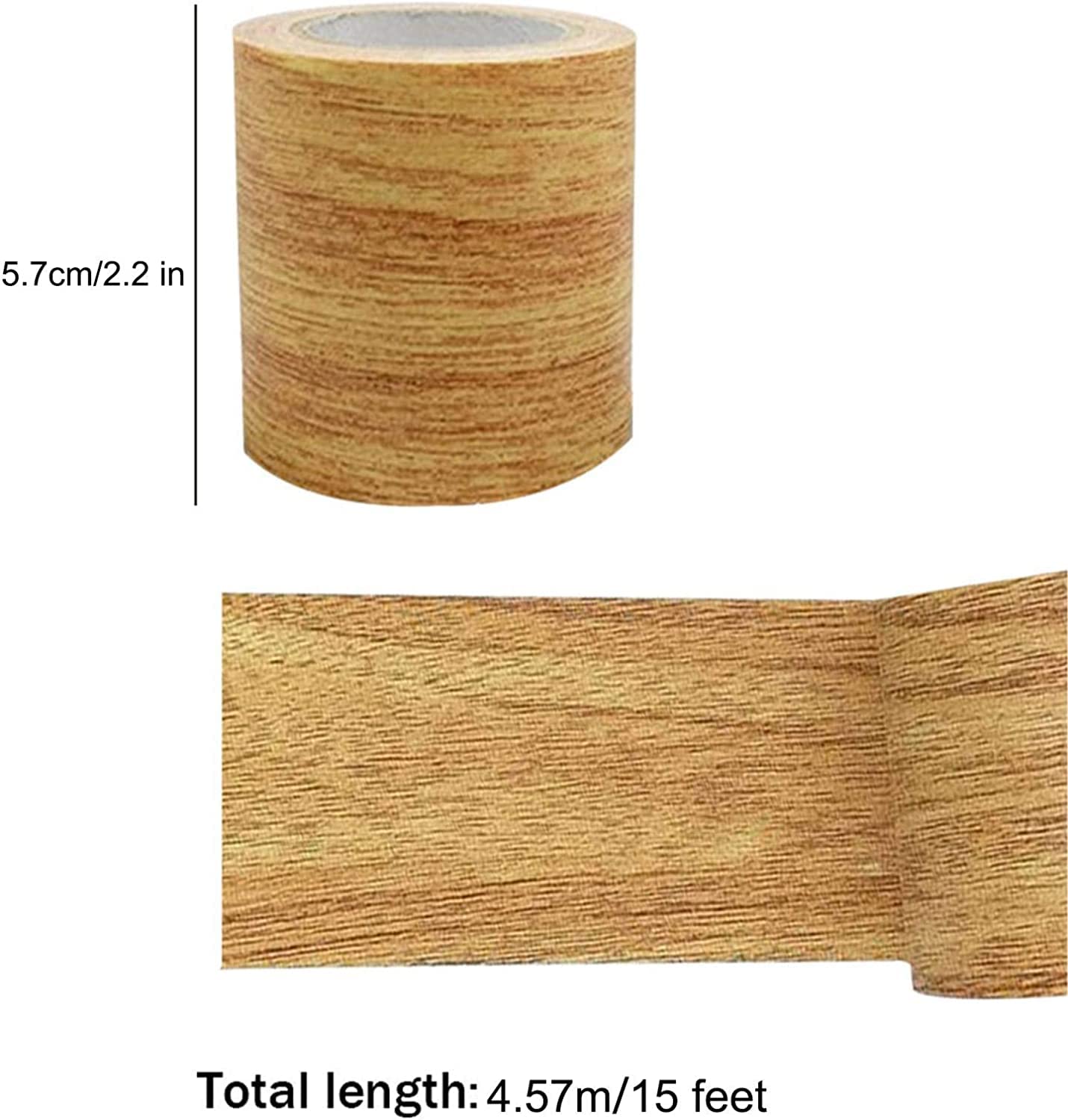 Woodgrain Duct Tape,5.7cmx4.57m Wood Effect Tape Waterproof Imitation Wood Tape for Laminate Floor Scratch Repair Natural - Image 4