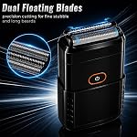 Rasoirs électriques pour hommes Razor électrique portable pour le visage IPX7 Nettoyant imperméable à l'eau humide/sèchez avec le rasoir sans fil LED Affichage 2 Lames flottantes USB Trimeur rapide de la barbe faciale de charge pour la maison de voyage