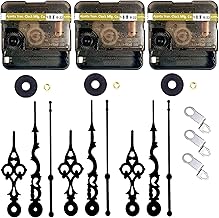 Combo of 3 Ajanta Mfg. Battery Operated Plastic Ticking Wall Clock Movement Machine with Hands (Made in India 100%) (Black 1)