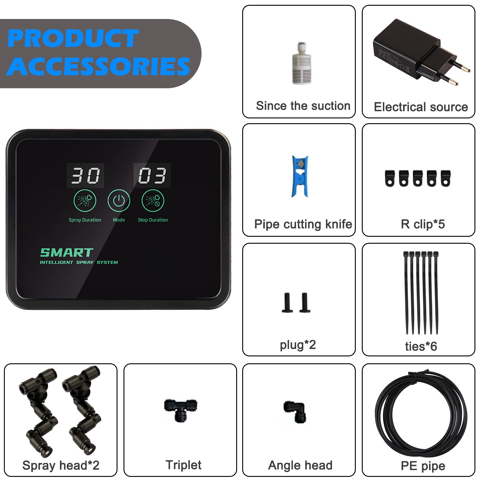 Nizirioo Humidificador Sistema de NebulizacióN del para Reptiles: Humidificador para Reptiles Humidificador Inteligente para Reptiles con Temporizador Y Boquillas De NebulizacióN Ajustables de 360°