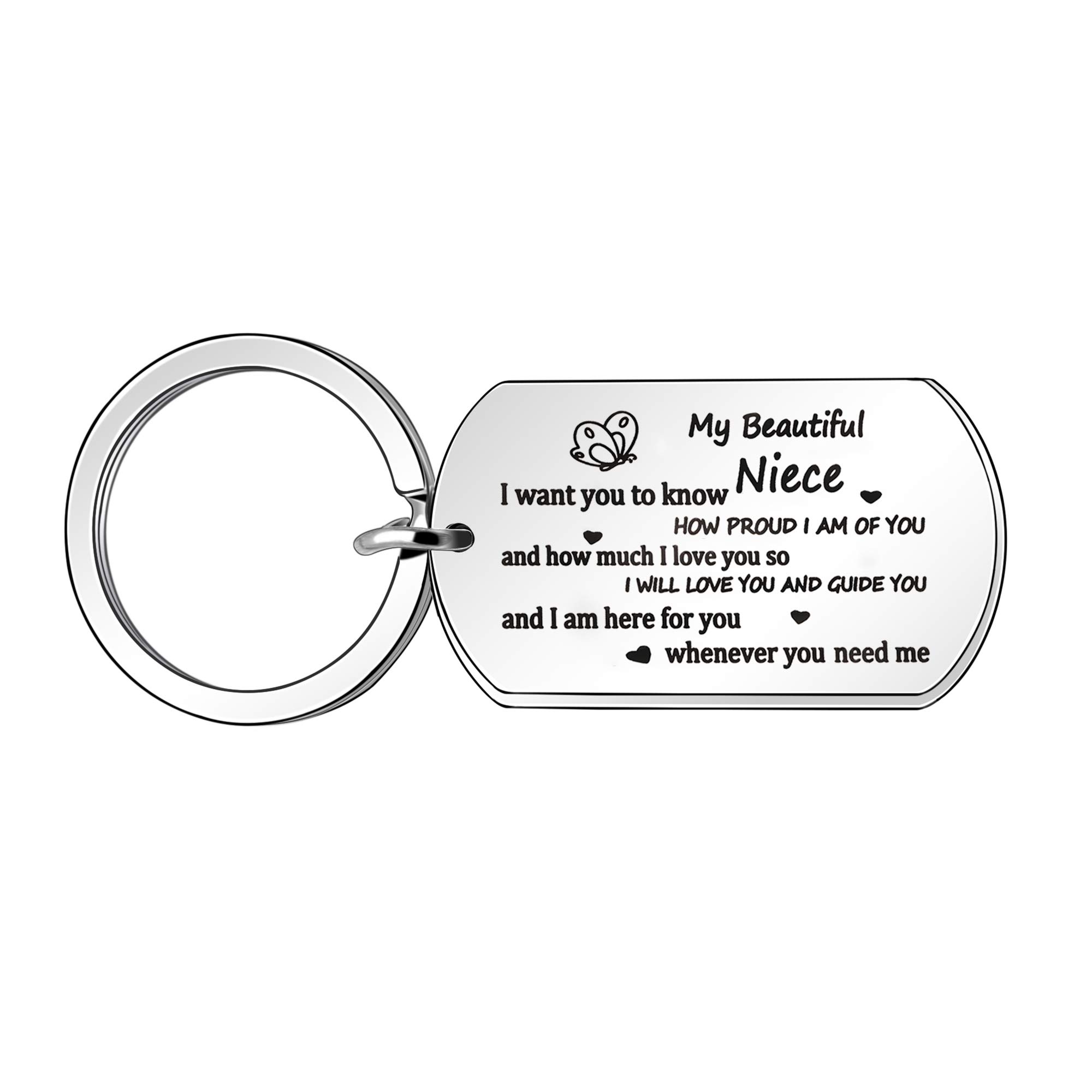 My Beautiful Niece Keyring Appreciational Niece Keychain from Aunt Uncle"I Want You to Know How Proud I am of You" Keychain Jewellery for Niece Birthday Xmas Jewellery to Niece