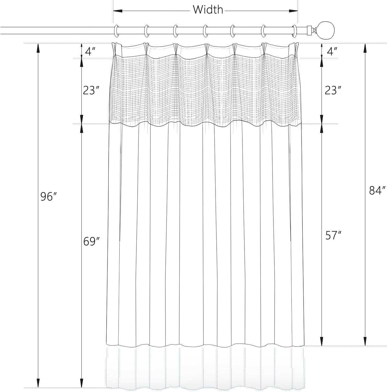 TWOPAGES 10ft Wide x 7ft Tall Room Divider Privacy Cubicle Curtain with Flexible Flat Hook (1 Panel,Soyabean)
