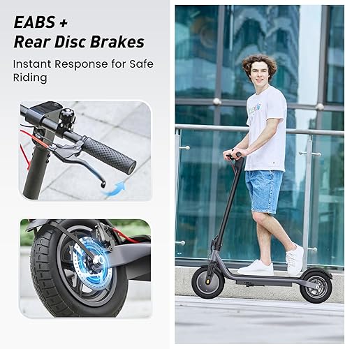 Miniatura 5 de Scooter eléctrico, potente motor de 500 W350 W, velocidad máxima de 2218 MPH, alcance de 2321 millas de largo, neumáticos de 10 pulgadas8.5