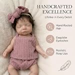 OtardDolls Silicone Baby Doll 10 Inch Full Body Girl with Hair Soft Silicone Reborn Handmade Realistic Newborn Dolls for Kids