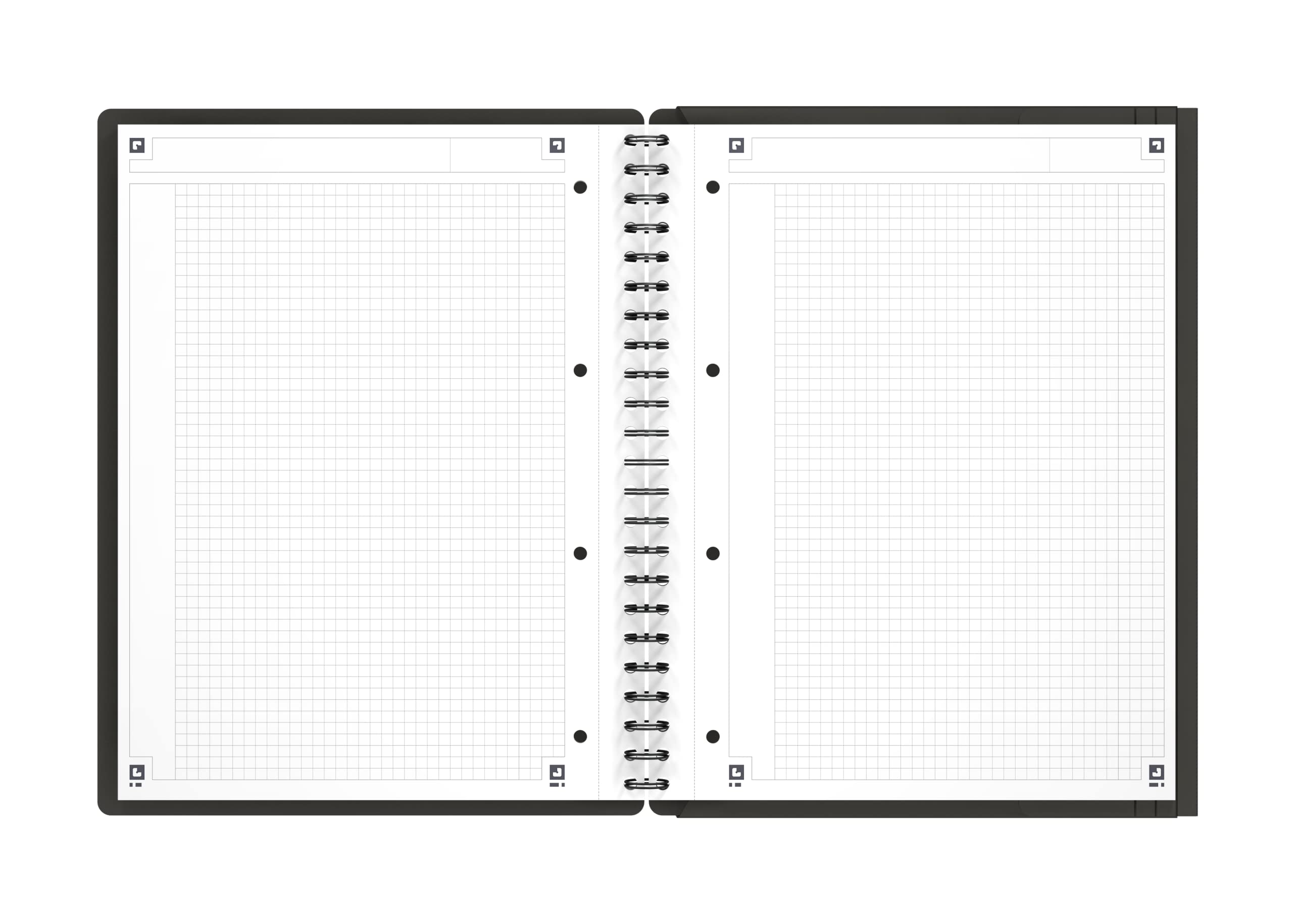 OXFORD Cahier International Meetingbook A4+ Petits Carreaux 5mm 160 Pages Reliure Intégrale Couverture Polypro Gris