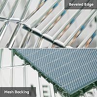 Vista 3 de Diflart Azulejos de Espejo para Salpicadero de Cocina, Tira Plateada, 12x12 Pulgadas, Azulejo de Espejo Biselado para Pared de Baño