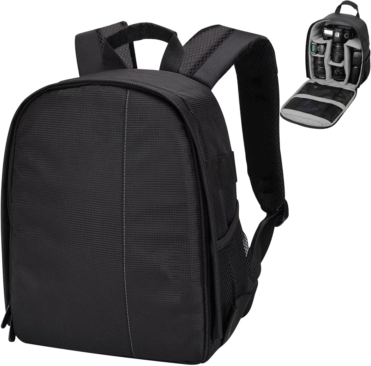 Camera Backpack Professional Camera Bag for DSLR/SLR Mirrorless Camera, Photography Backpack Case for Women Men Photographers, Camera Case Compatible with Canon Nikon Sony Digital Lens (Grey)