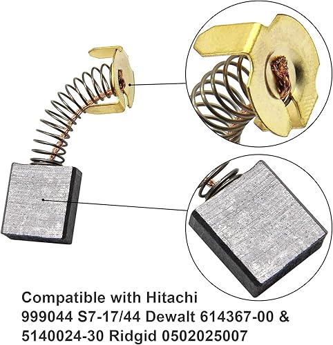 Miniatura 3 de Repuesto de cepillo de carbón para Hitachi 999044, S7-1744, Dewalt 614367-00 y 5140024-30, Ridgid 0502025007