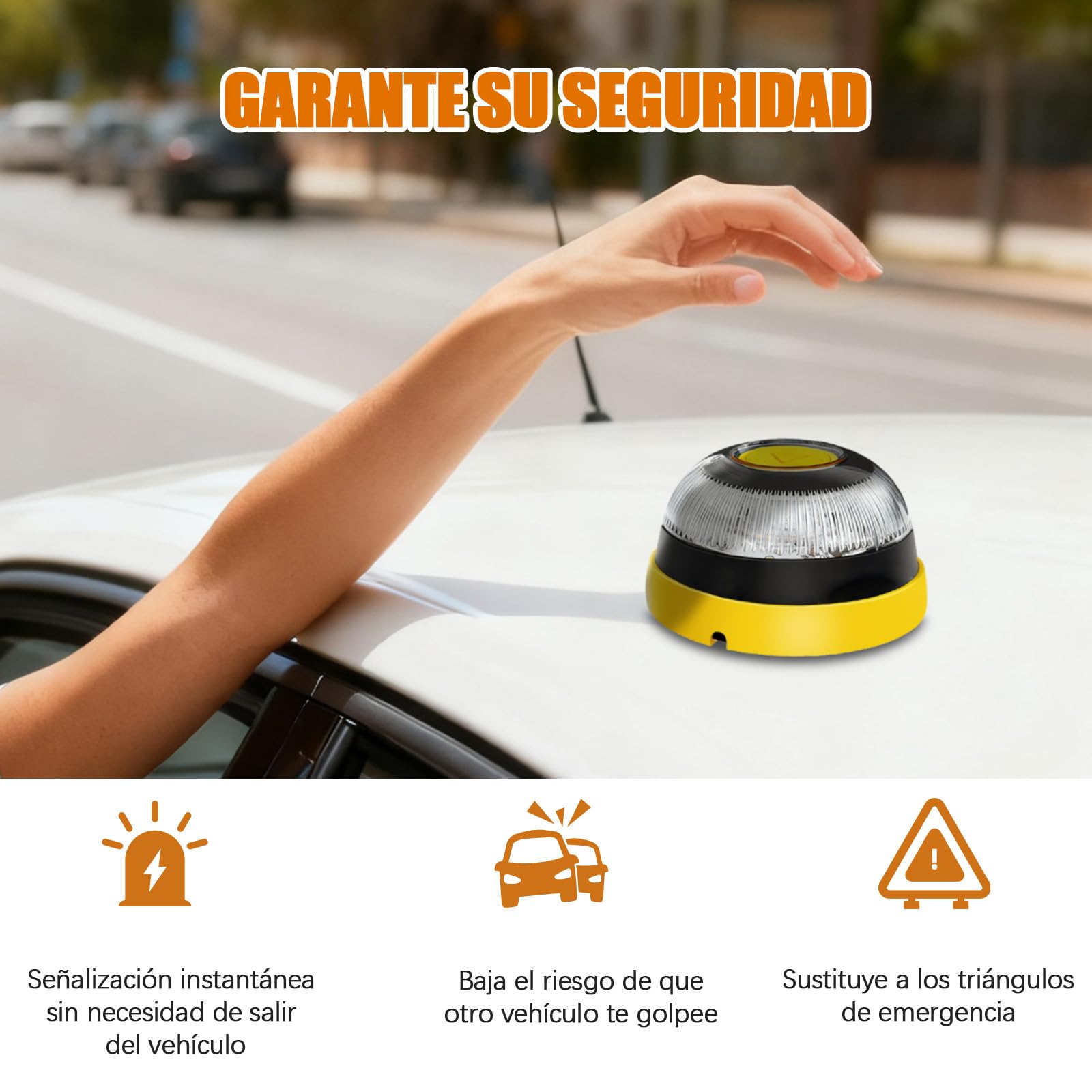 Baliza V16 Homologada DGT con Geolocalización Luz de Emergencia V-16 Conectada DGT 3.0 con SIM y Datos hasta 2038 (L-2PCS)