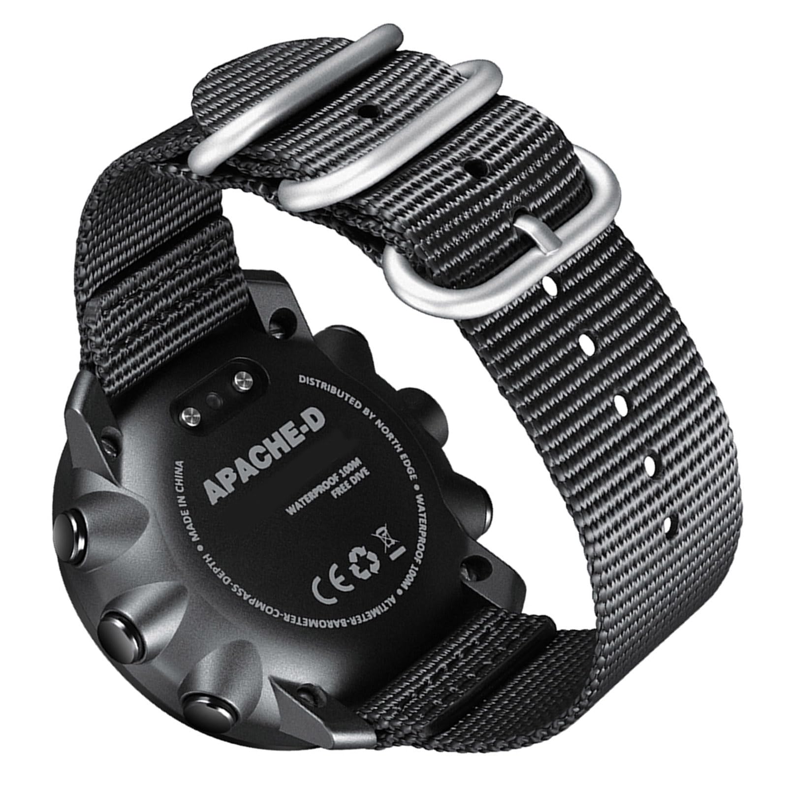 Montre de Plongée, Montre de Sport Numérique étanche à 100 M avec Rétroéclairage LED Baromètre Thermomètre Boussole Altimètre pour Hommes Femmes Randonnée Natation en Montagne