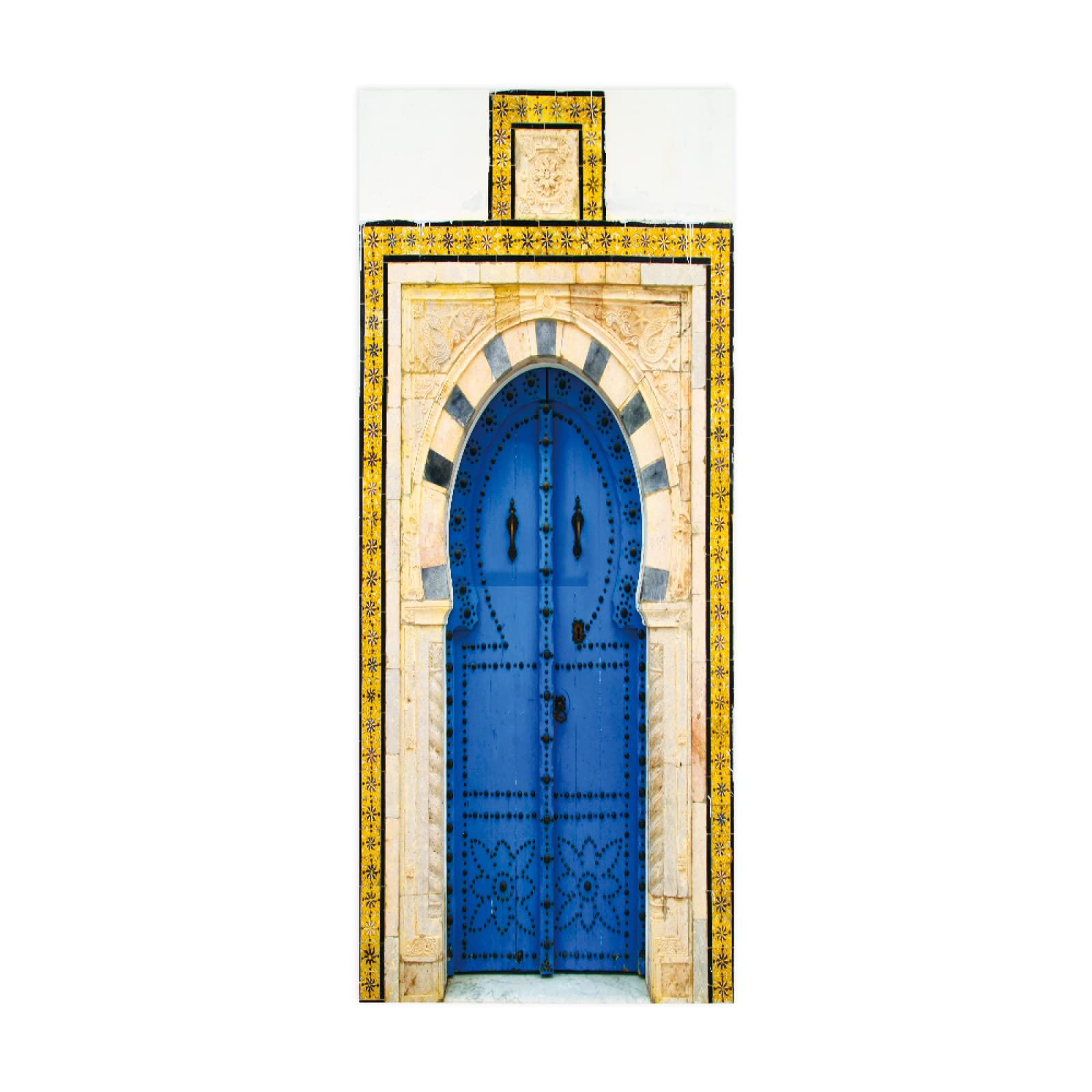 3D Door Stickers Creative Gate W85 x H205 cm Decor Mural Art Sticker Wallpaper Wall Removable Self Adhesive Window Decal for Home Office