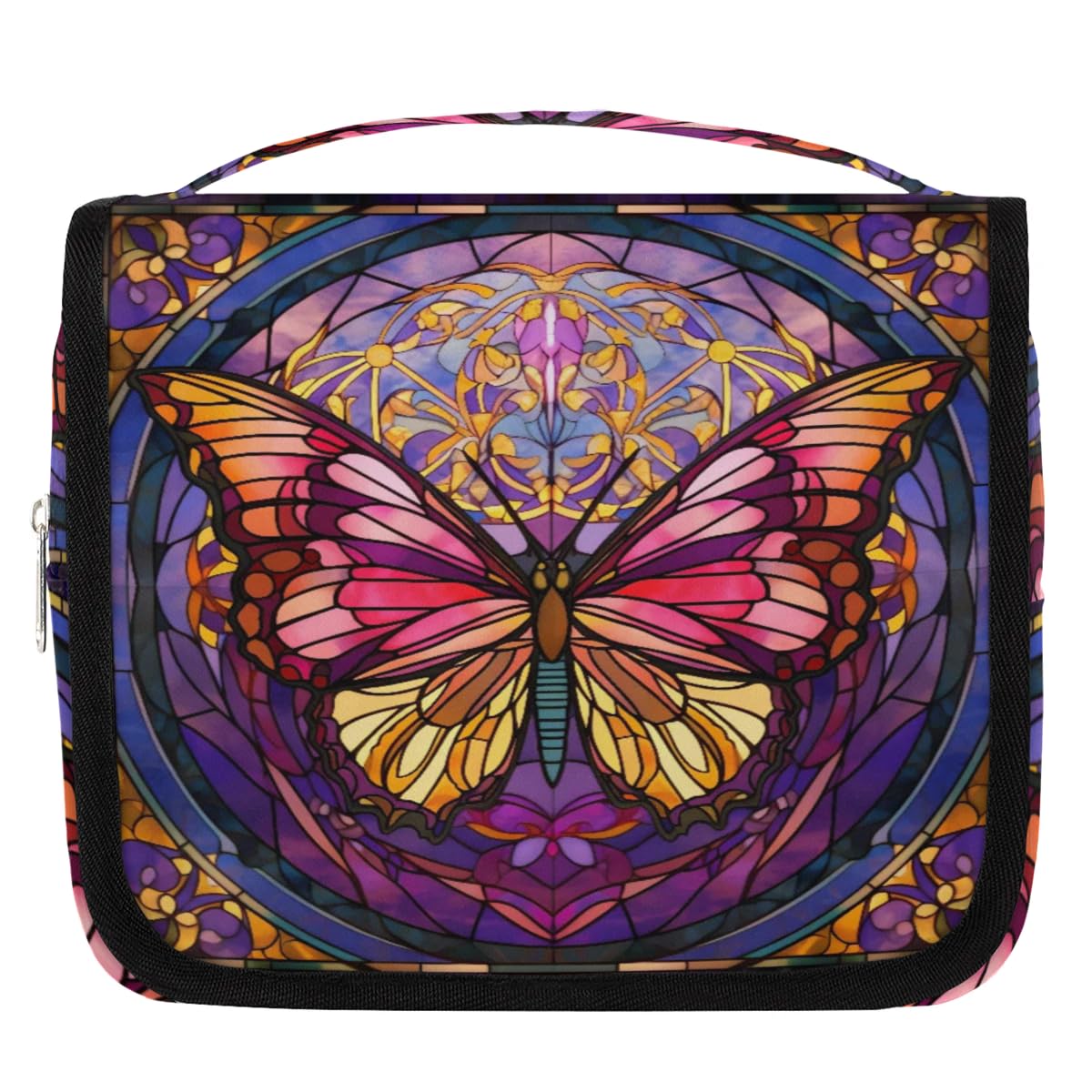 Travel Hanging Toiletry Bag for Women Men All Kinds Of Butterfly Azulejo Cosmetic Bag Waterproof Makeup Organizer for Accessories, Shampoo, Full Sized