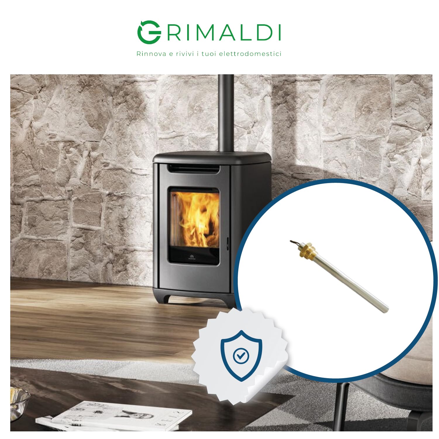 G GRIMALDI Candeletta Accensione Stufa a Pellet 280W 160 mm Ø 9,9 – Ricambio 110110018