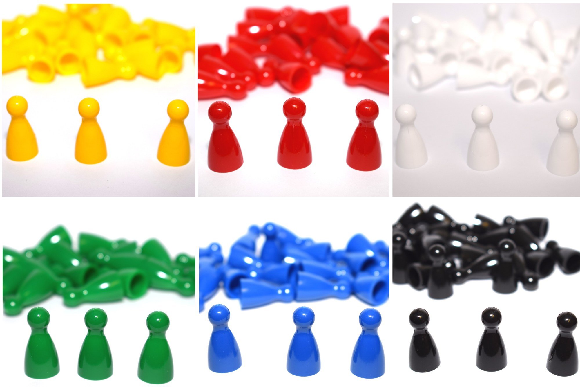 YCS Ltd Halma Pawns Game Pieces 24mm 25 Each of 6 Colours