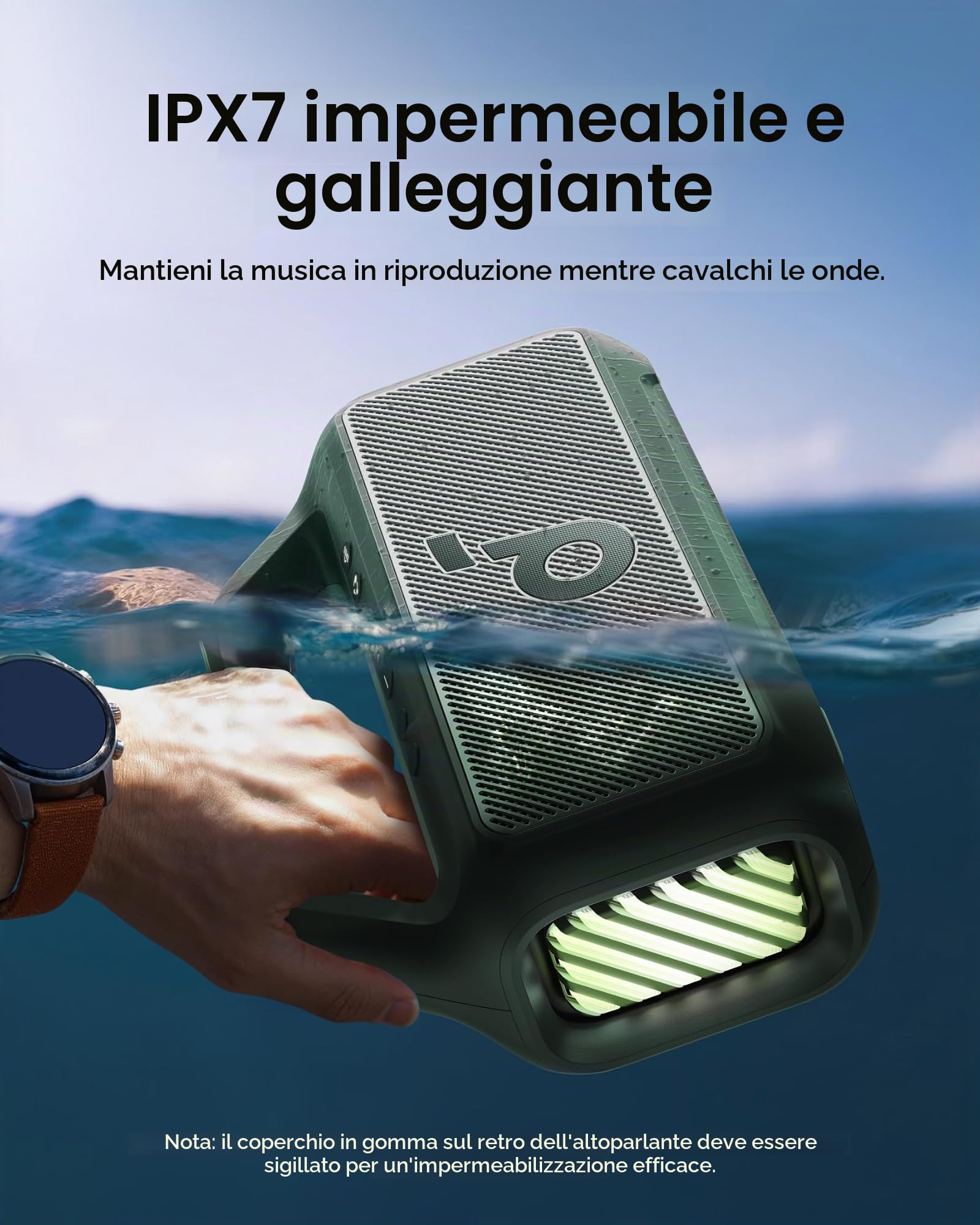 soundcore Cassa Bluetooth Portatile Boom 2, 80W Booming Sound con Subwoofer e BassUp 2.0, 24H, IPX7, Luce LED, USB-C, EQ Personalizzato, per Esterni, Campeggio Spiaggia e Giardino (Ricondizionato)