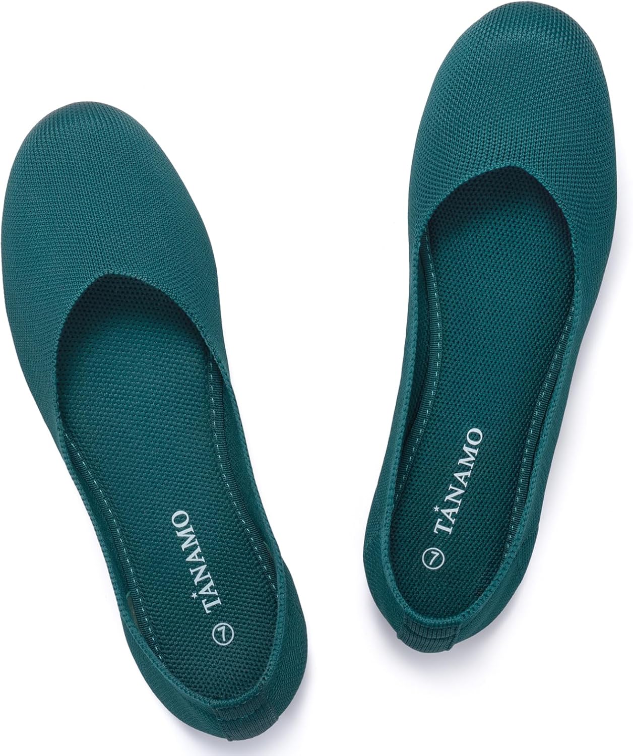 Tanamo Women's Flat Ballet Shoes Knit Flat Shoes for Women Round Toe Slip on Women Flats for Dressy Casual Office Work Wedding Comfort Soft