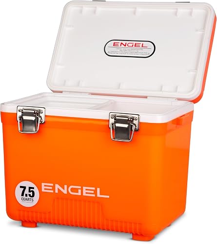 ENGEL Cooler Box 7.1 L - Leak-Proof, Air Tight, Drybox Cooler for Camping, Fishing, Hiking,Picnic - Mini Ice Boxes Large Enough for 8 Cans, 31 x 20.3 x 25.4 CM Small Cool Box for Drinks and Food