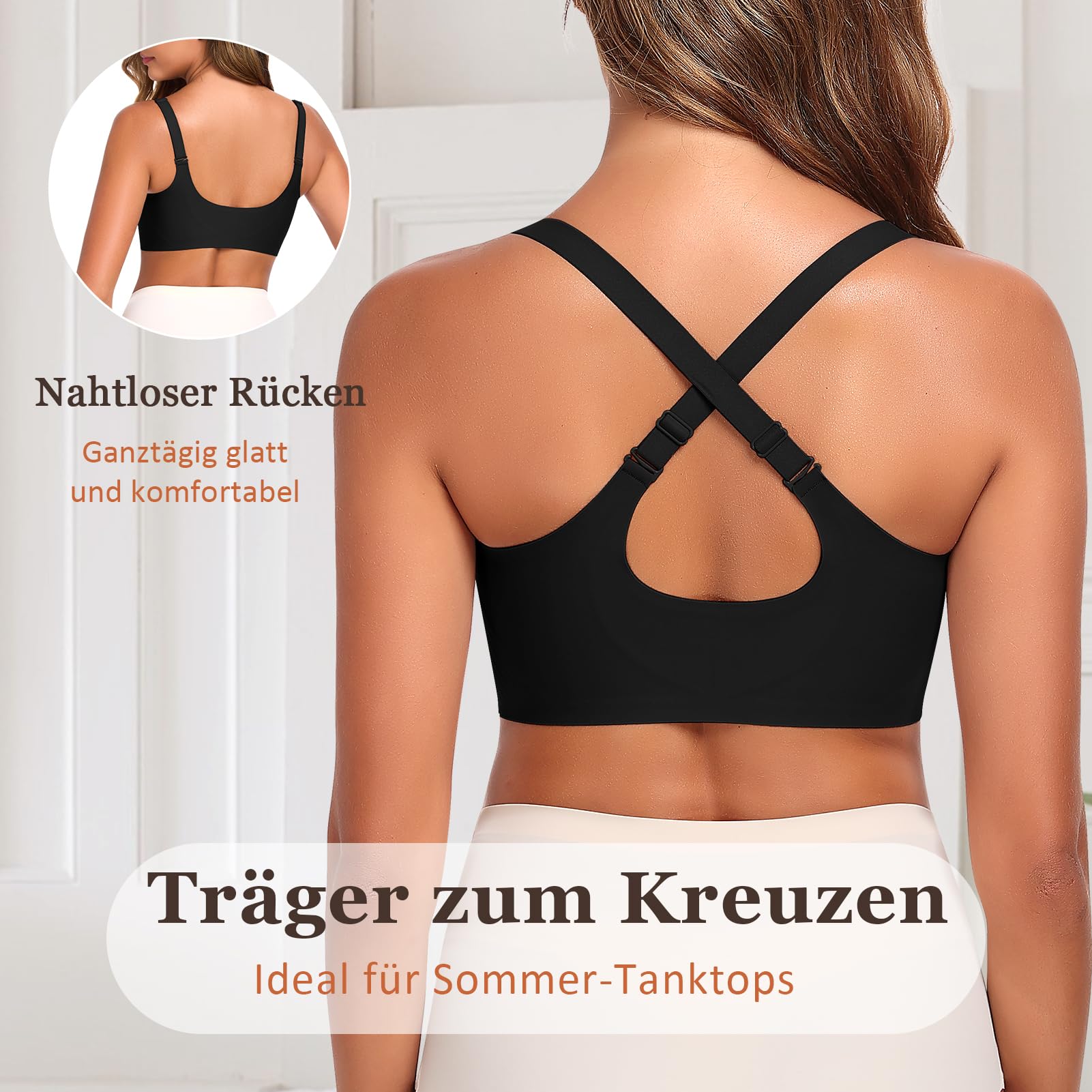 Jiuday Sujetador con cierre frontal para mujer, sin aros, comodidad | Acolchado suave sin costuras con sujeción de apoyo, fácil de poner, para mujeres lactantes y ancianas con sensación suave
