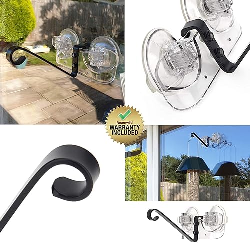 Miniatura 3 de Roamwild Soporte de alimentador de pájaros montado en la ventana con nuevas ventosas dobles súper fuertes al aire libre