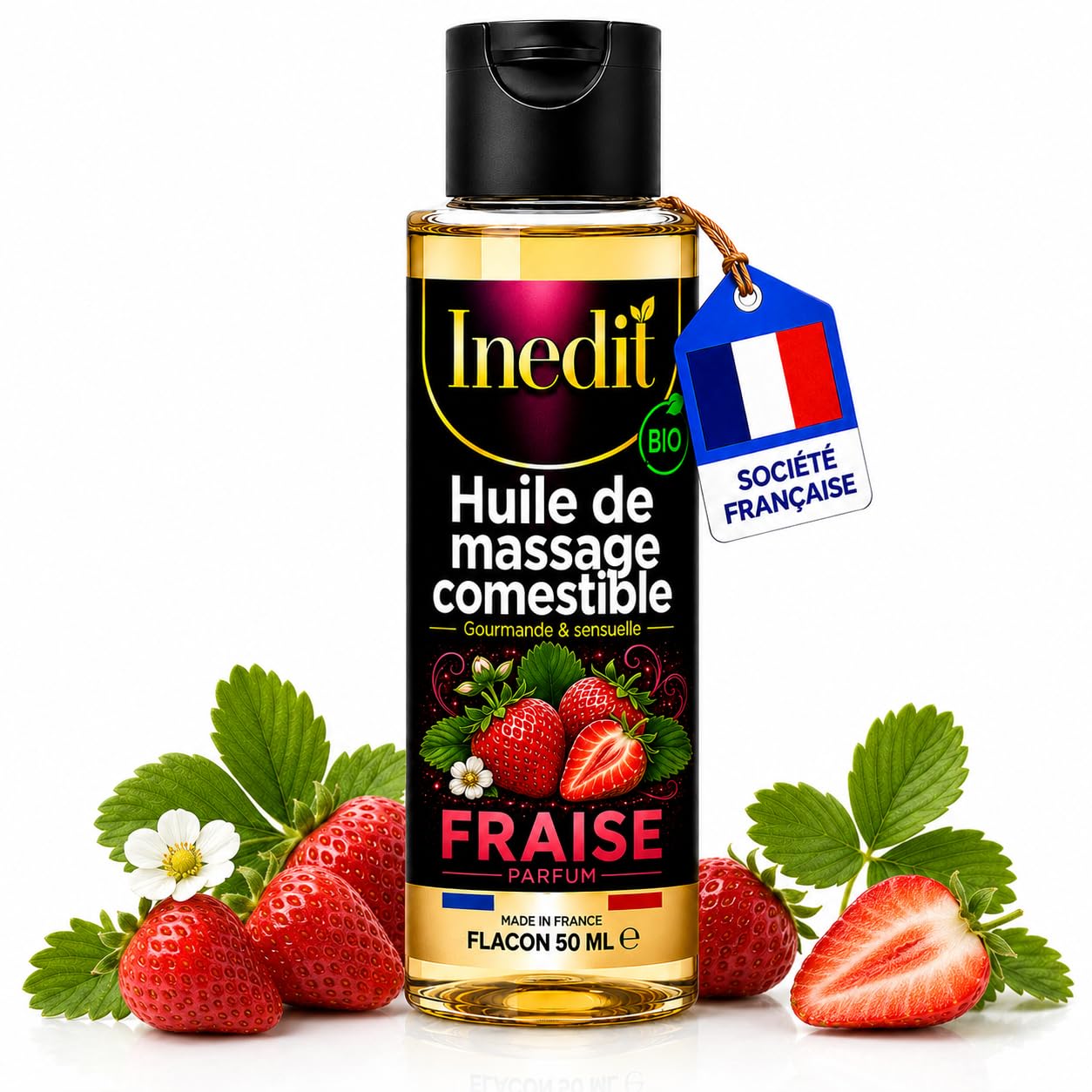 Huile Massage Comestible Societe Francaise Huile de Massage Sexuel (50ml) Couple Gout...