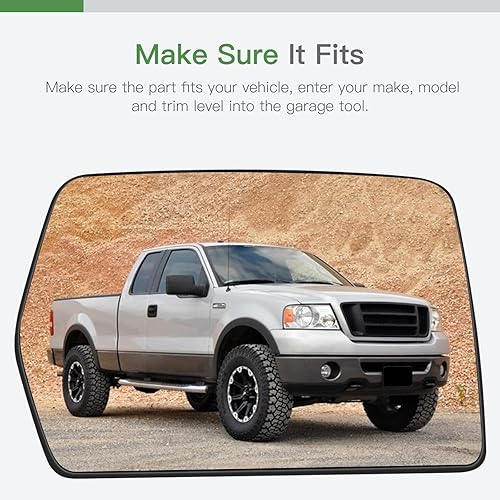 Miniatura 2 de SCITOO Espejo retrovisor lateral de vidrio para pasajero derecho para 2004-2014 para Ford F150 P/U con reemplazo convexo cromado con calefacción