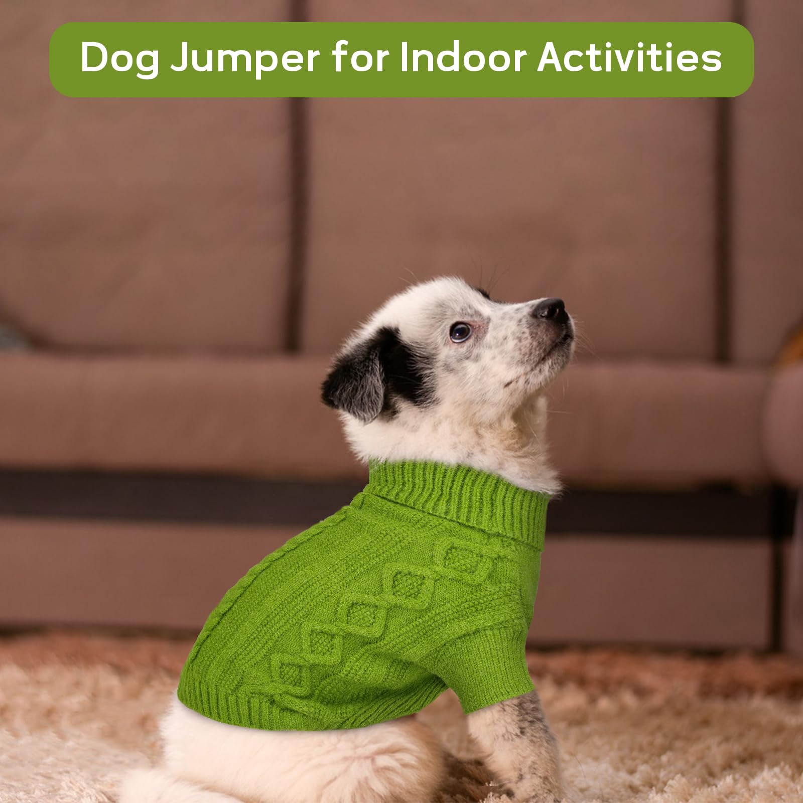 Warmer Hundepullover Für Kleine Hunde - Hochelastisch, Weich, Kurze Ärmel, Khaki XS