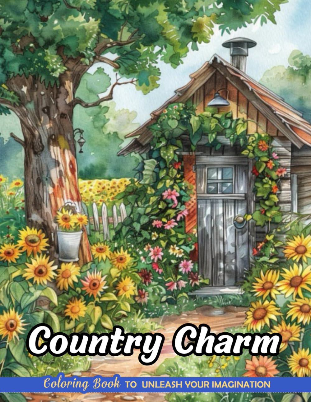 Country Charm: Christmas Coloring Books with Country Charm for Stress Relief and Relaxation (Coloring Pages for Kids & Adults)