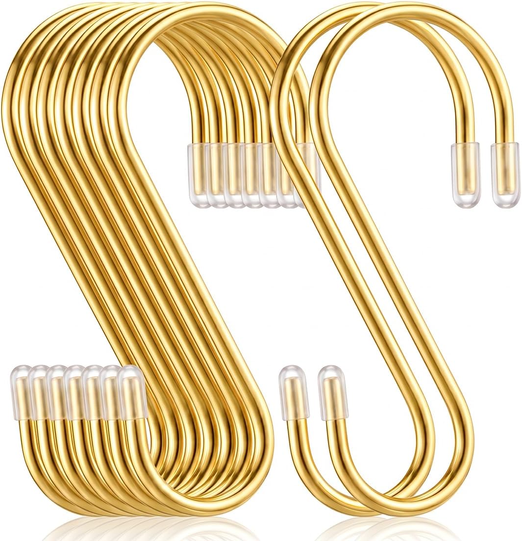 36 Pcs S Hooks for Hanging, 3 Inch, S Shaped, Gold