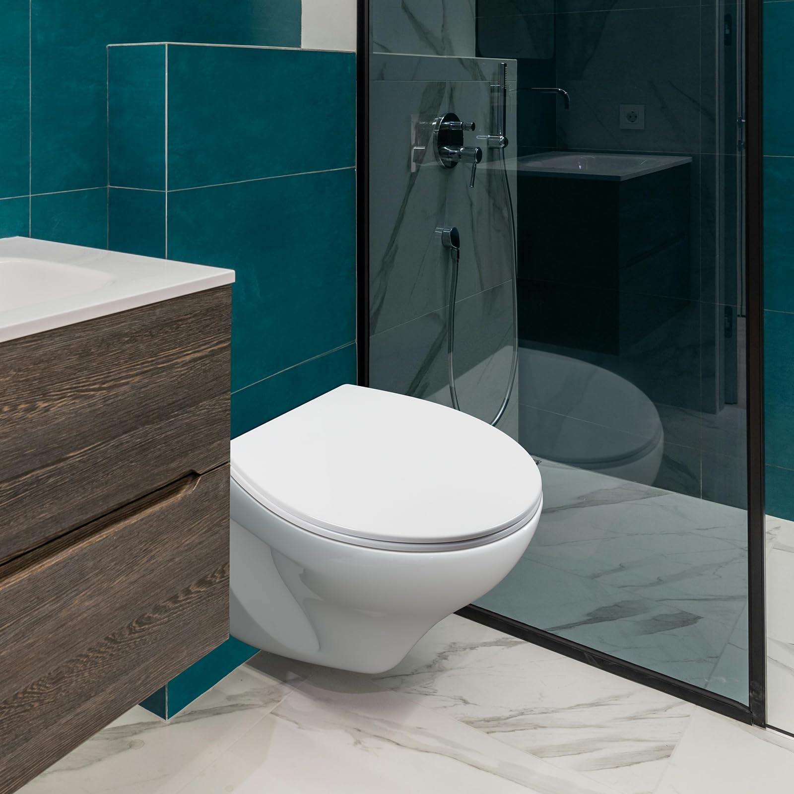 SAMODRA Tapa wc Universal Tapa Inodoro Universal Asientos para inodoro Asientos para WC Toilet Seat Tapa de Inodoro Asiento de Inodoro (Forma O)