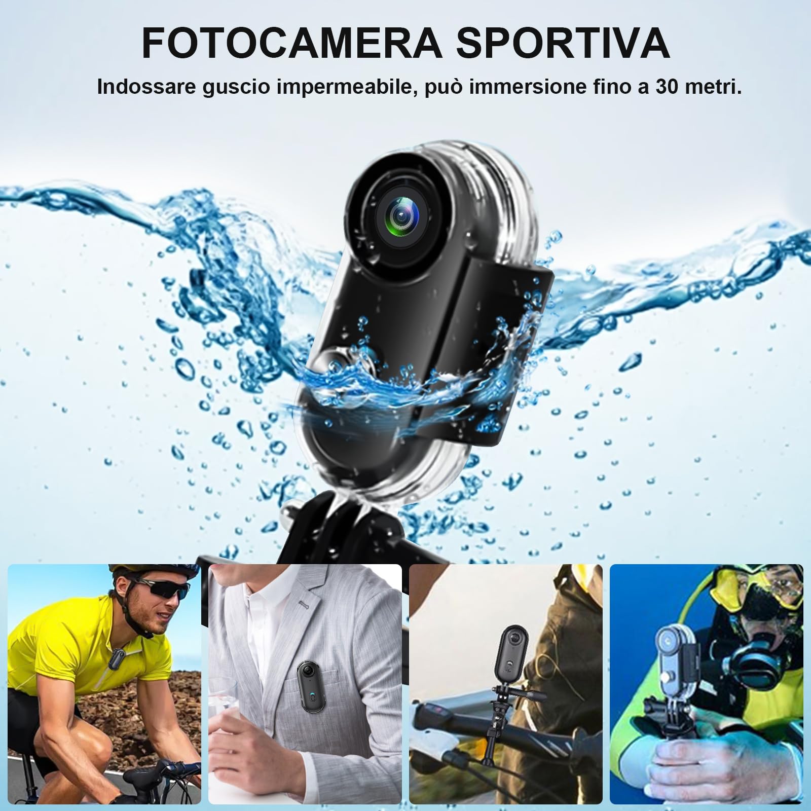 LXMIMI Mini Action Camera, Telecamera Sportiva Wifi 170°