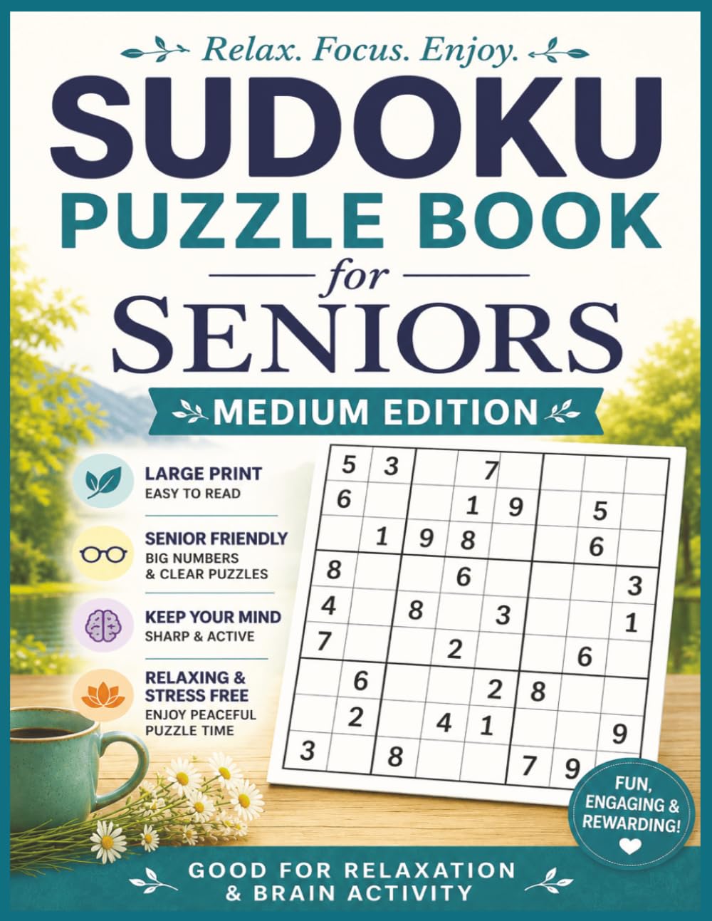 Sudoku Puzzle Books For Seniors: 180 Medium Difficulty Puzzles (With Solutions) (Sudoku Puzzle Books For Seniors : Relax and Unwind)
