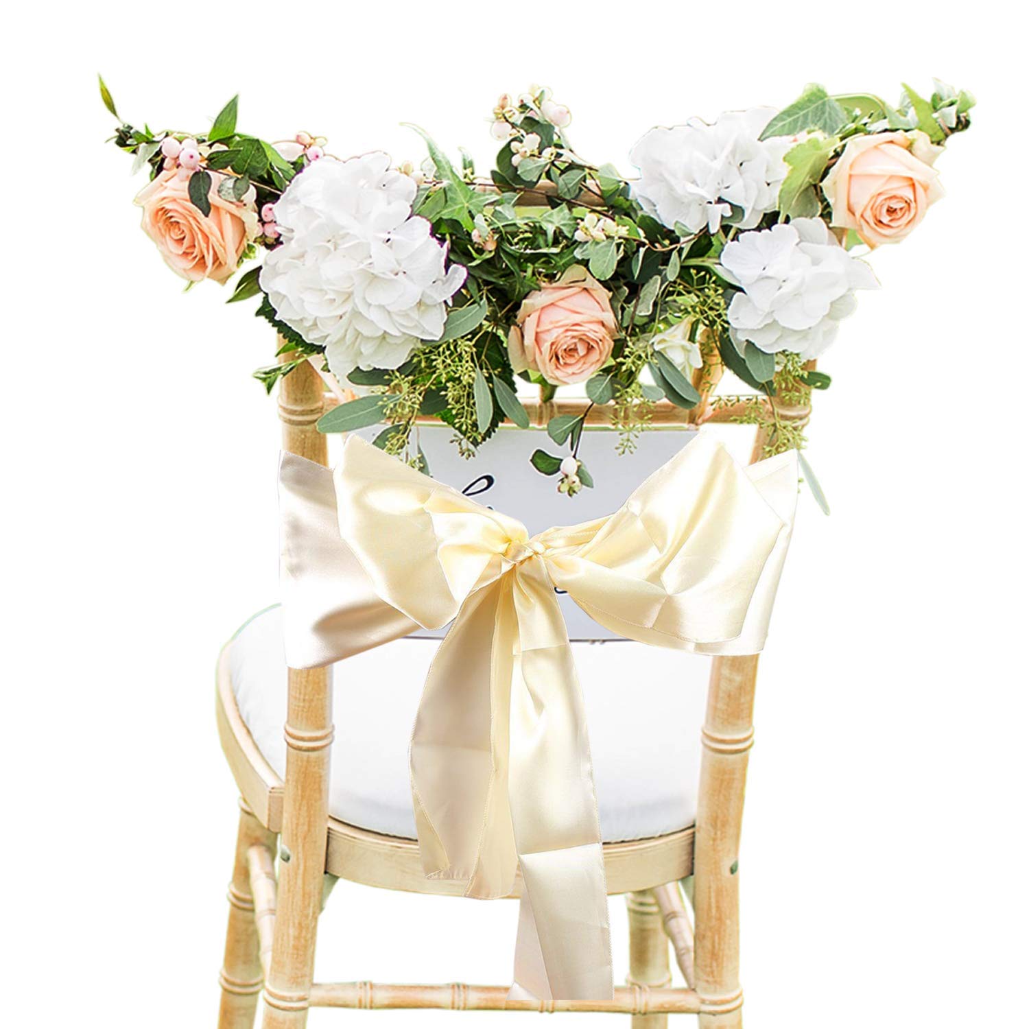Trimming Shop 10 bandas de satén para sillas, lazos decorativos para sillas de fiesta, lazos más anchos y completos, lazos para sillas para bodas, fiestas de cumpleaños, Navidad, eventos, decoración,