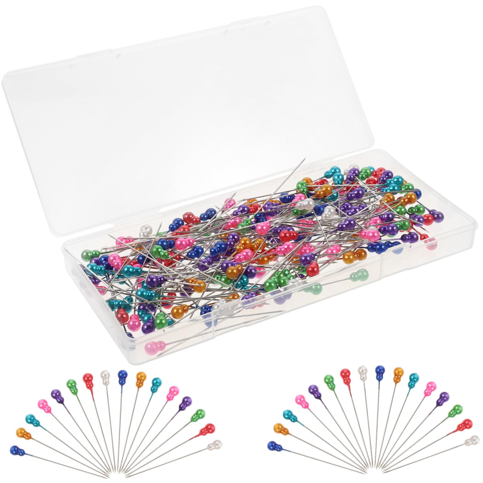 EXCEART 600piezas Alfileres De Cabeza De Perla para Coser Acolchar y Manualidades Agujas Rectas para Tela y Decoraciones De Bodas