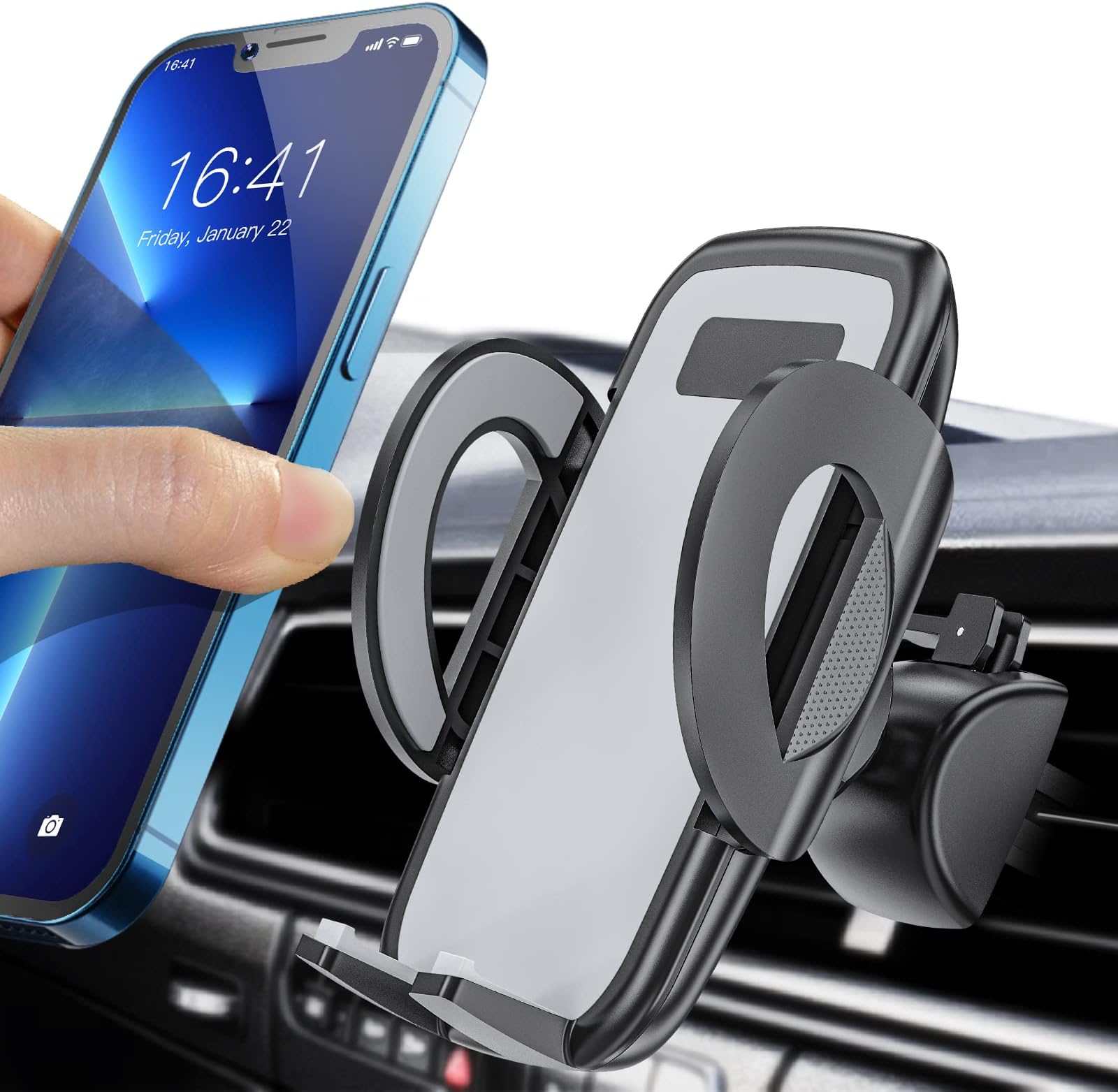 Niofind Car Phone Holder, Air Vent Phone Holder for Cars 2022 Upgraded, Universal Car Phone Mount Compatible with iPhone 14/13/12/11, Samsung, Huawei, and Other 4-7" Mobile Phone