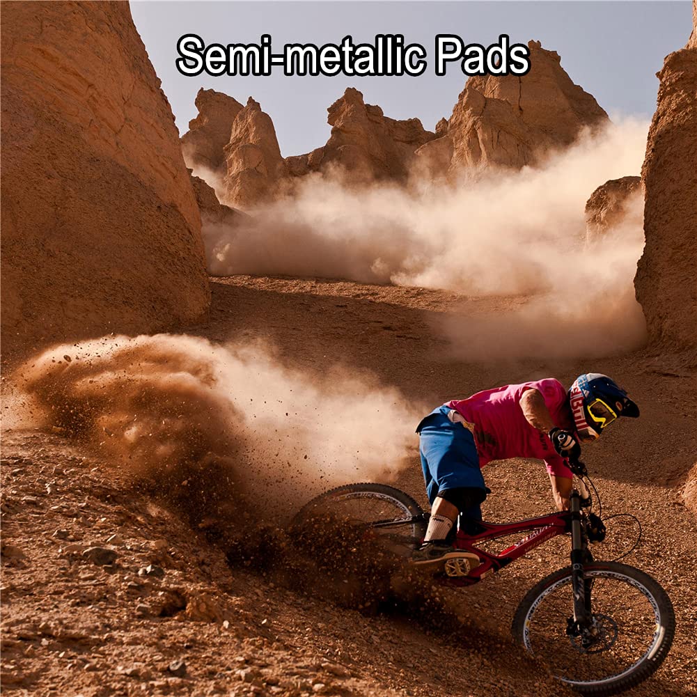 Faible Bruit Usure 4 Paires Plaquettes Frein Disque Vélo - Résine Cétone | Pour VTT Et Vélo Électrique | Anti-Bruit Frein Semi-métallique VTT