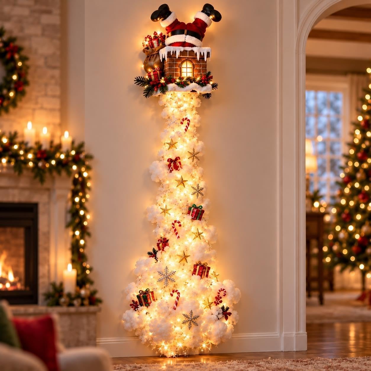 Christmas Magic Trail Wall Light, Magic Xmas Lights Snow Effect Decor