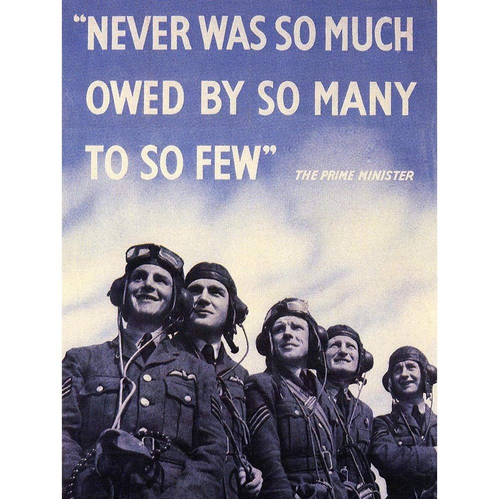 Wee Blue Coo War Wwii UK Churchill Pilot Battle Britain Quote Art Print Poster Wall Decor 12X16 Inch