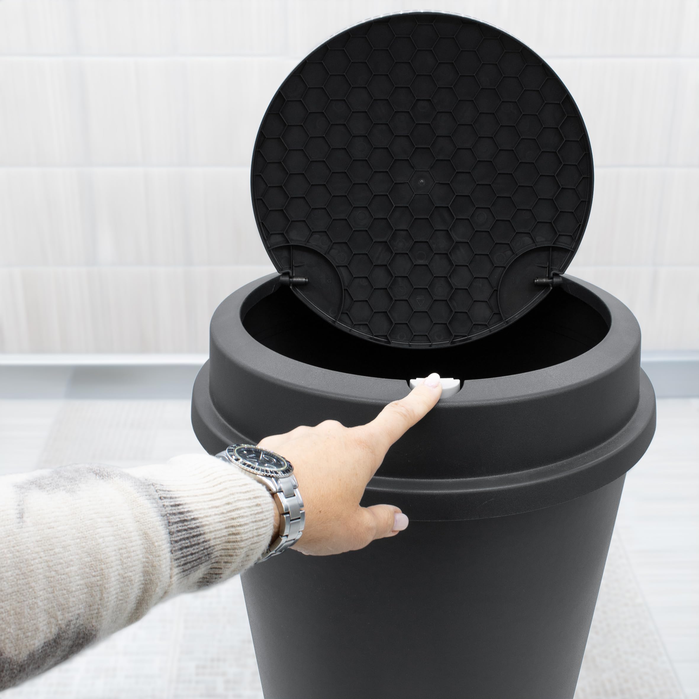 TW24 Mülleimer 50L Mit Klappdeckel 3er Set Recycling Abfalltonne Mülleimer Abfalleimer