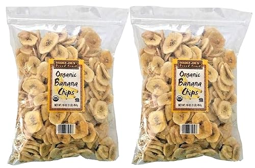 Trader Joe's Chips de plátano orgánicos, 16 onzas (paquete de 2)