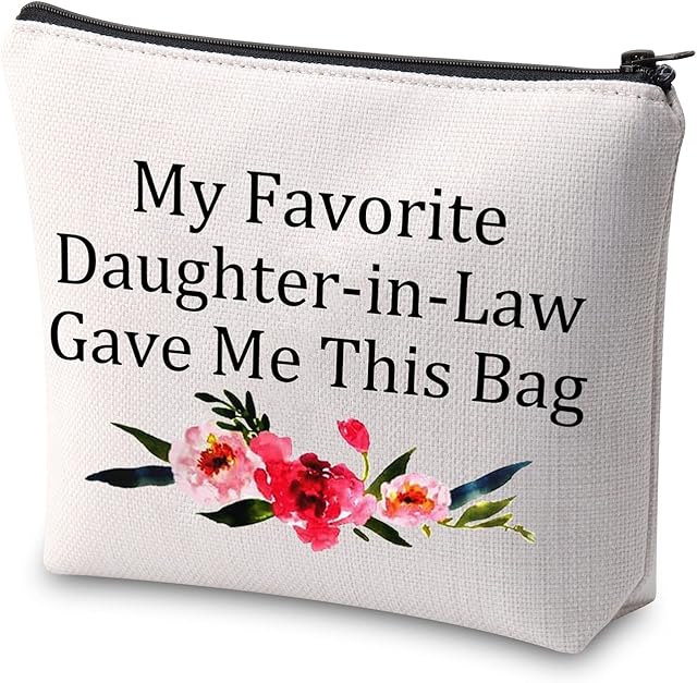 Mother in Law Gifts Step Mom Makeup Bag My Favorite Daughter-in-Law Gave Me This Bag Cosmetic Zipper Pouch Gift from Daughter in Law